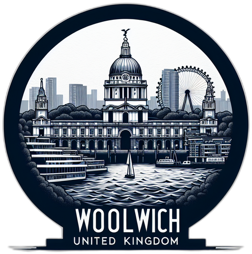 Woolwich United Kingdom Souvenir Die Cut Flat Magnet 6-Inch