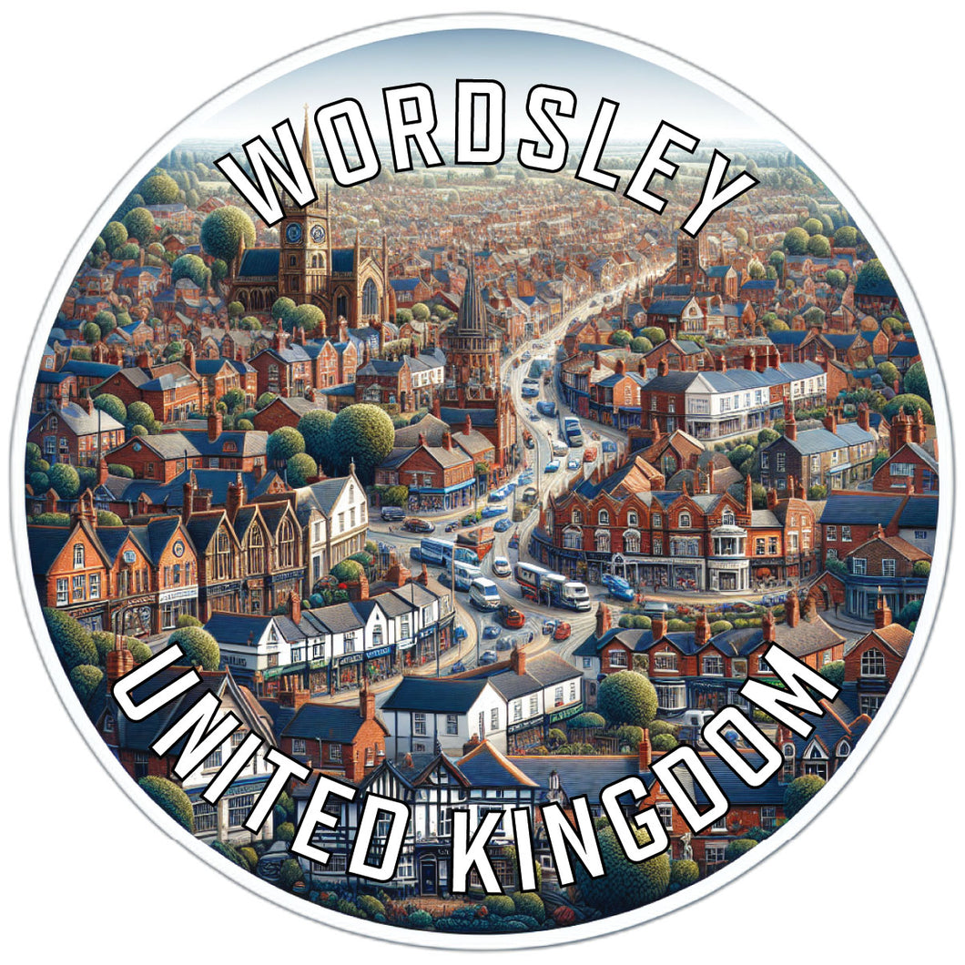 Wordsley United Kingdom Souvenir Die Cut Flat Magnet 2-Inch
