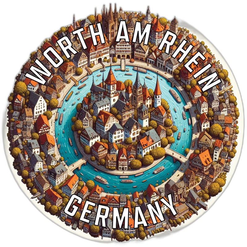 Worth am Rhein Germany Souvenir Vinyl Decal Sticker 2-Inch
