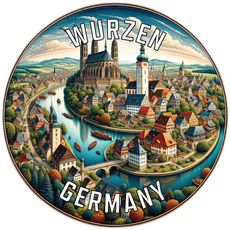 Wurzen Germany Souvenir Die Cut Flat Magnet 2-Inch