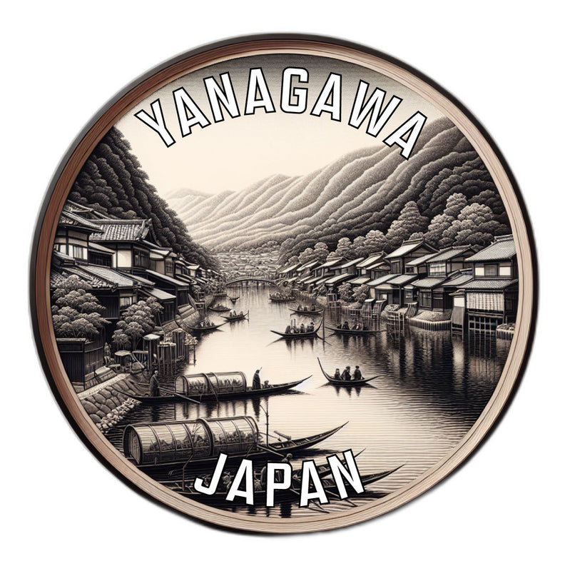 Yanagawa Japan Souvenir Die Cut Flat Magnet 2-Inch
