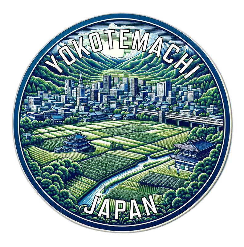 Yokotemachi Japan Souvenir Die Cut Flat Magnet 2-Inch