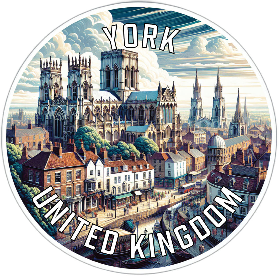 York United Kingdom Souvenir Die Cut Flat Magnet 2-Inch