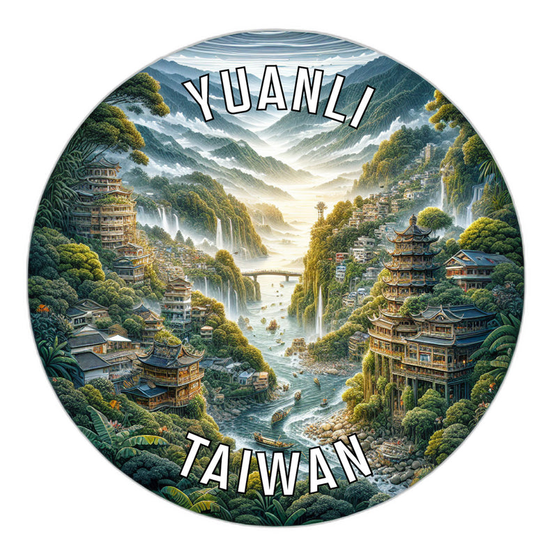 Yuanli Taiwan Souvenir Die Cut Flat Magnet 2-Inch
