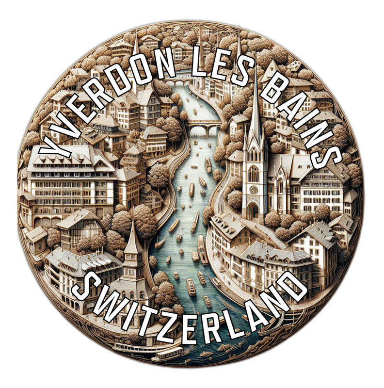 Yverdon les Bains Switzerland Souvenir Die Cut Flat Magnet 2-Inch