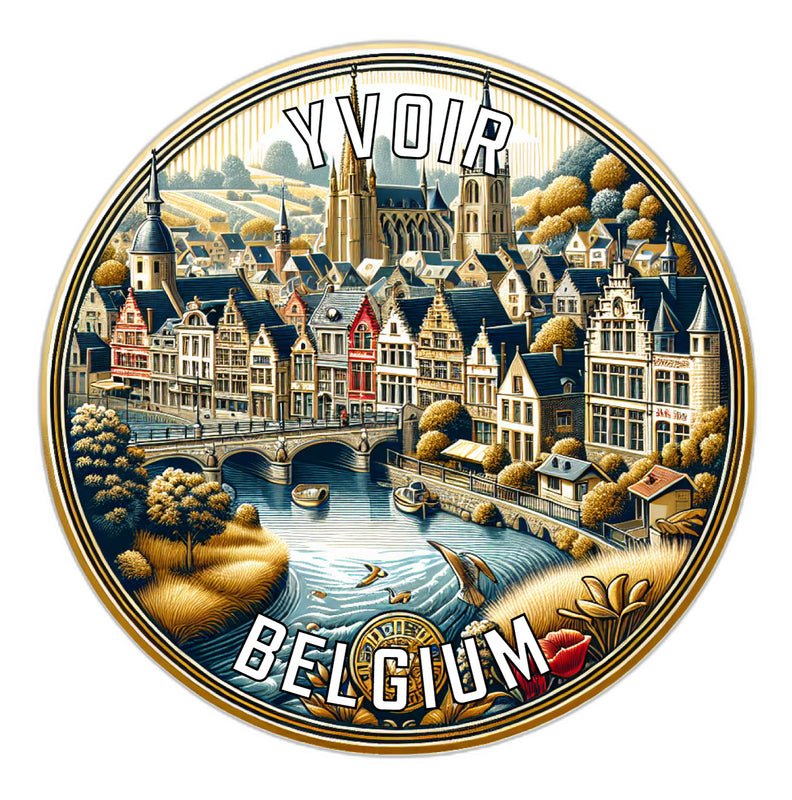 Yvoir Belgium Souvenir Die Cut Flat Magnet 2-Inch