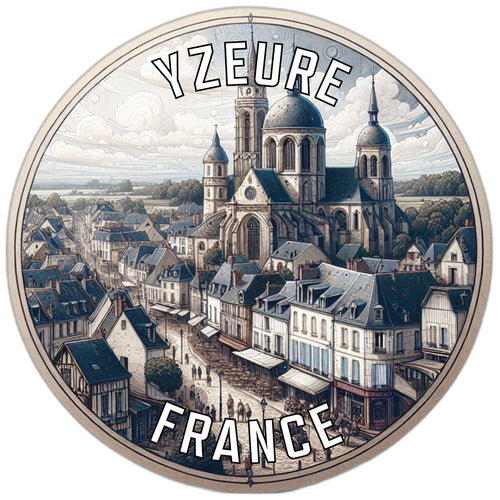 Yzeure France Souvenir Die Cut Flat Magnet 2-Inch