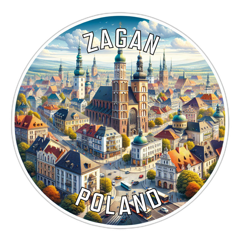 Zagan Poland Souvenir Die Cut Flat Magnet 2-Inch