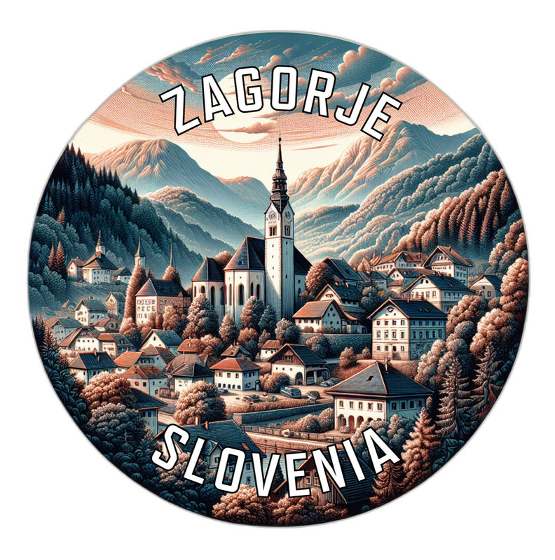 Zagorje Slovenia Souvenir Die Cut Flat Magnet 6-Inch