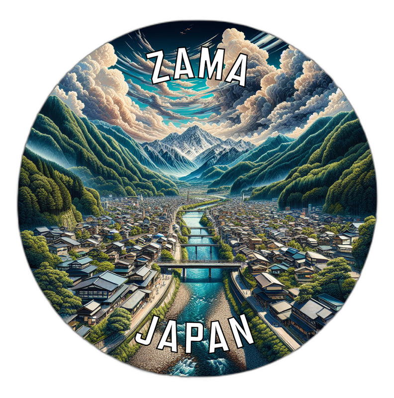 Zama Japan Souvenir Die Cut Flat Magnet 6-Inch