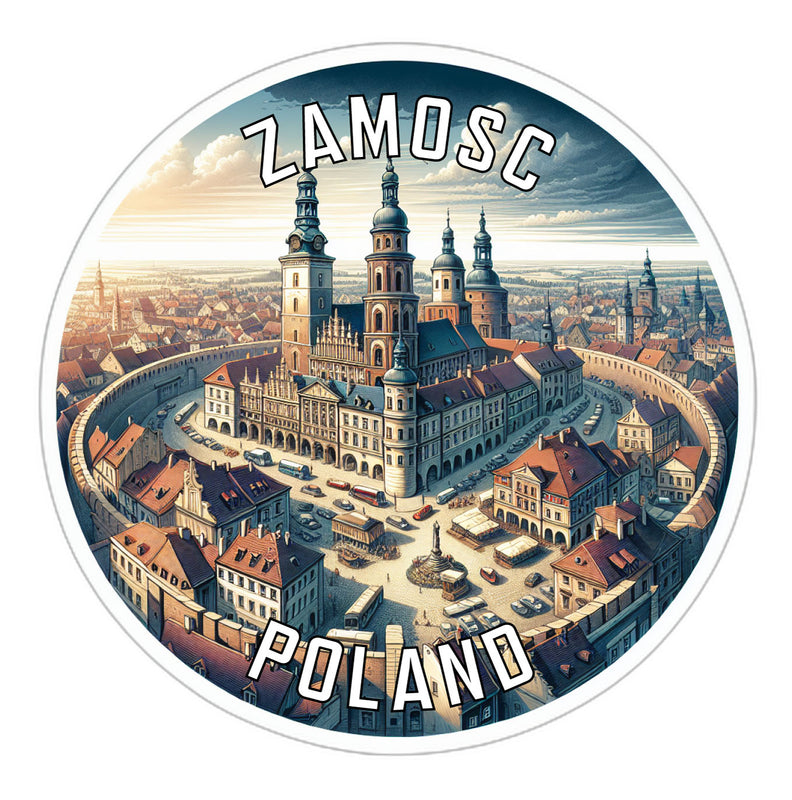 Zamosc Poland Souvenir Die Cut Flat Magnet 6-Inch