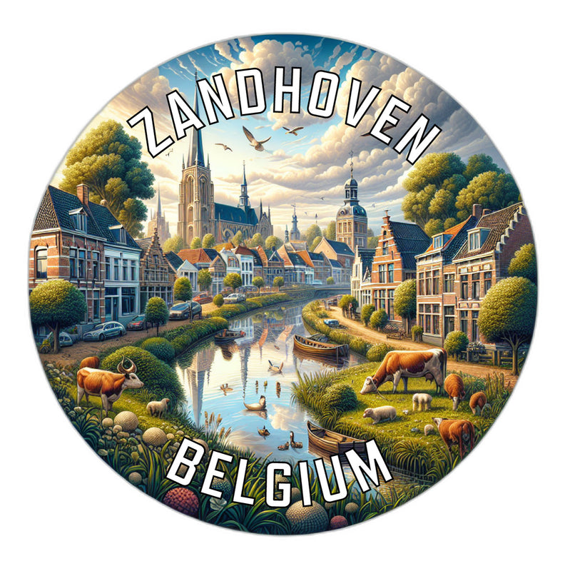 Zandhoven Belgium Souvenir Die Cut Flat Magnet 6-Inch