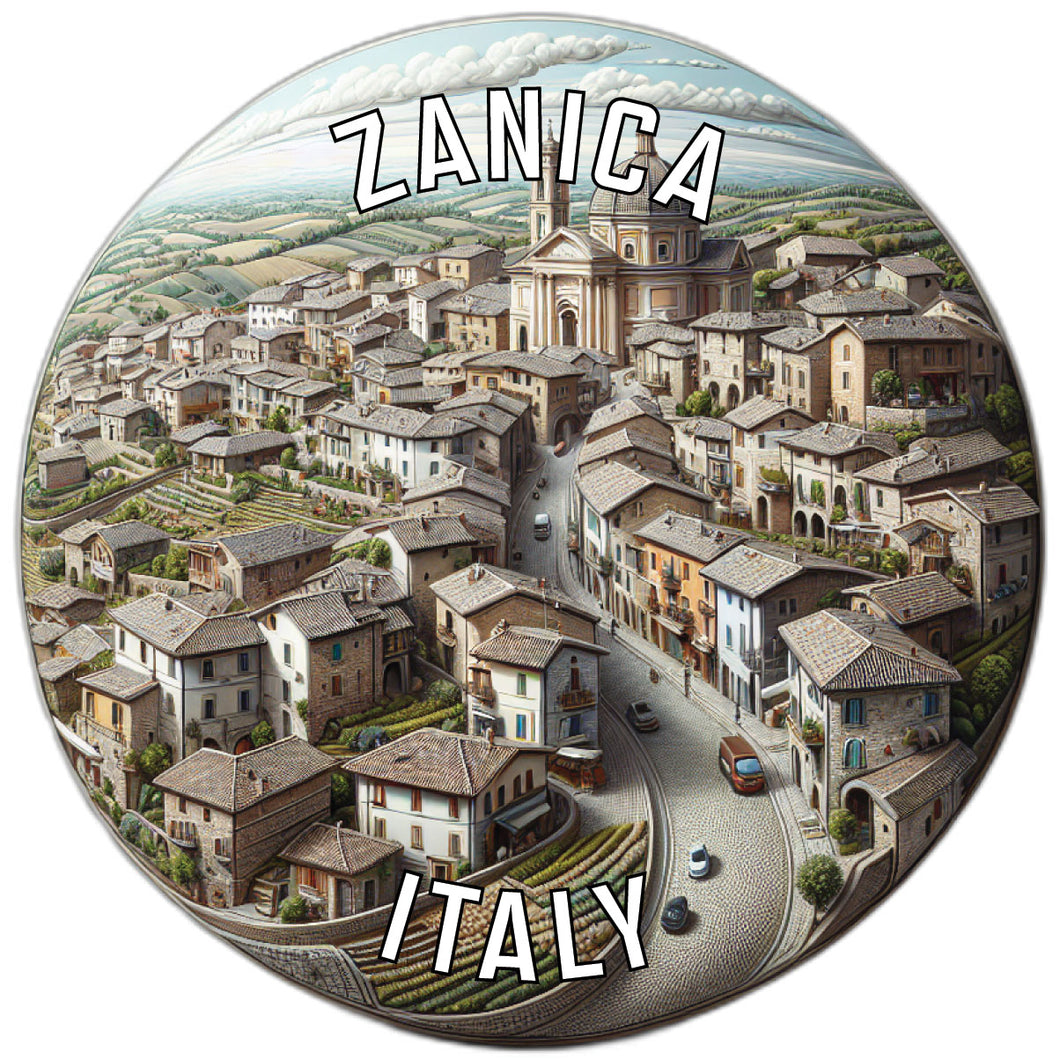 Zanica Italy Souvenir Die Cut Flat Magnet 6-Inch