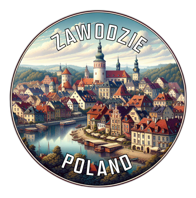 Zawodzie Poland Souvenir Die Cut Flat Magnet 2-Inch