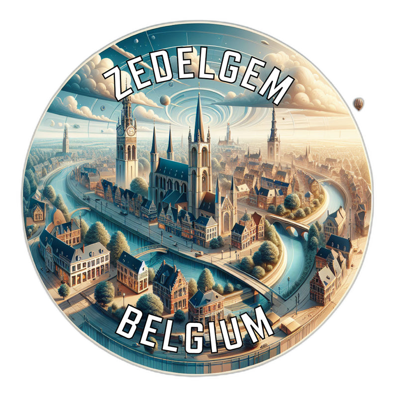 Zedelgem Belgium Souvenir Die Cut Flat Magnet 4-Inch