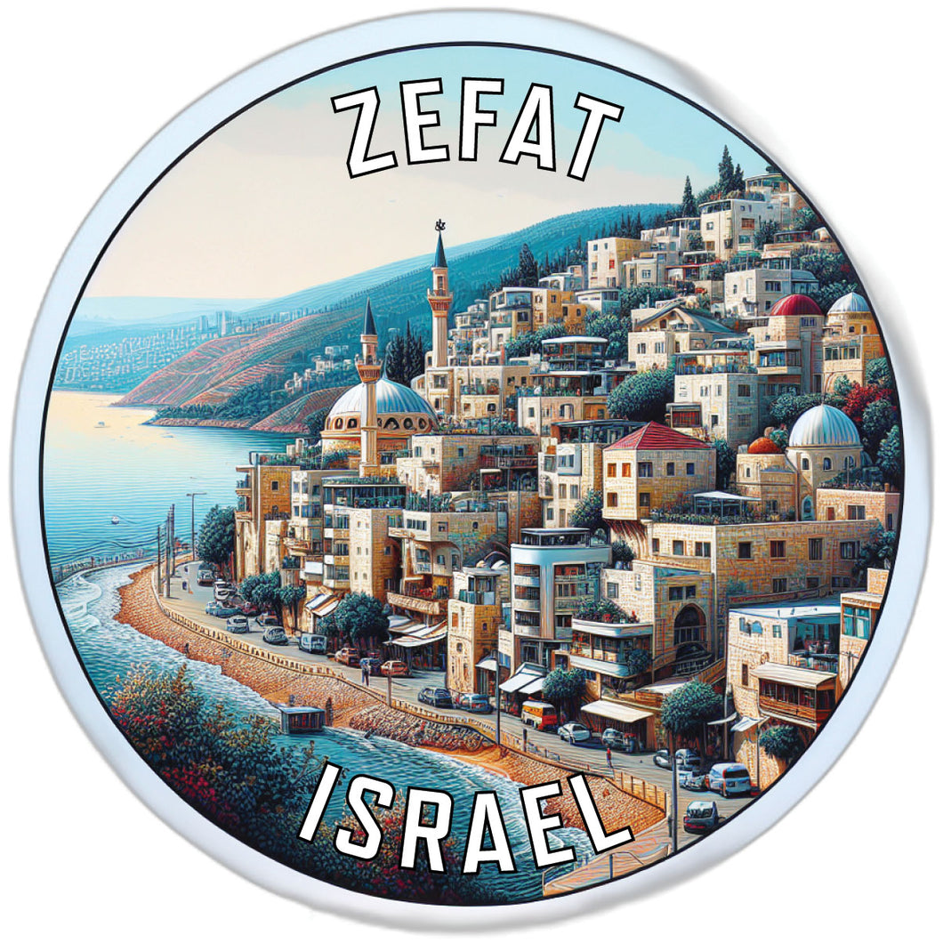 Zefat Israel Souvenir Die Cut Flat Magnet 2-Inch