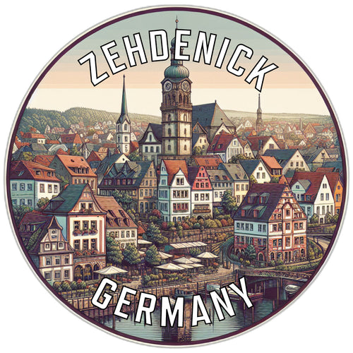 Zehdenick Germany Souvenir Die Cut Flat Magnet 6-Inch
