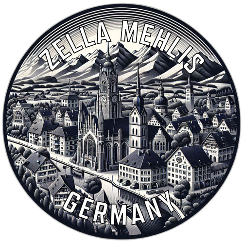 Zella Mehlis Germany Souvenir Die Cut Flat Magnet 2-Inch
