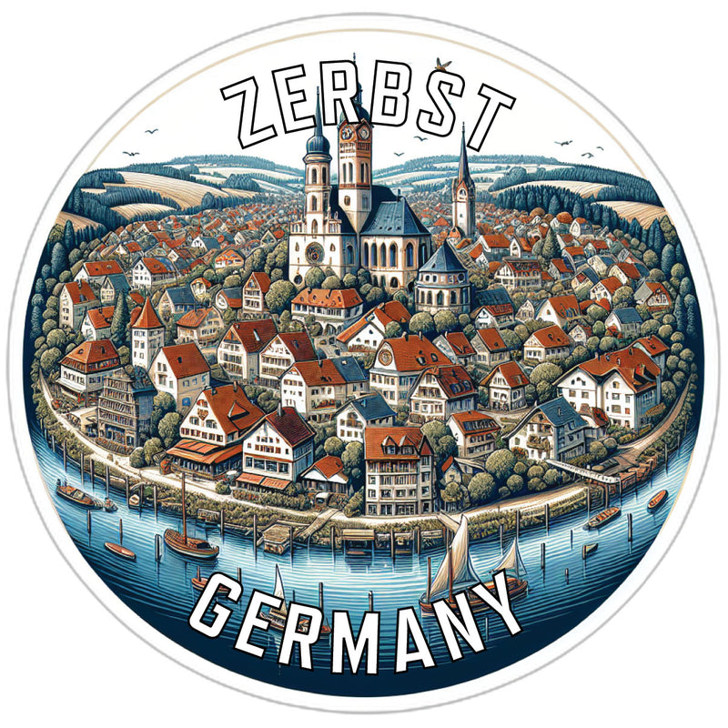 Zerbst Germany Souvenir Die Cut Flat Magnet 2-Inch