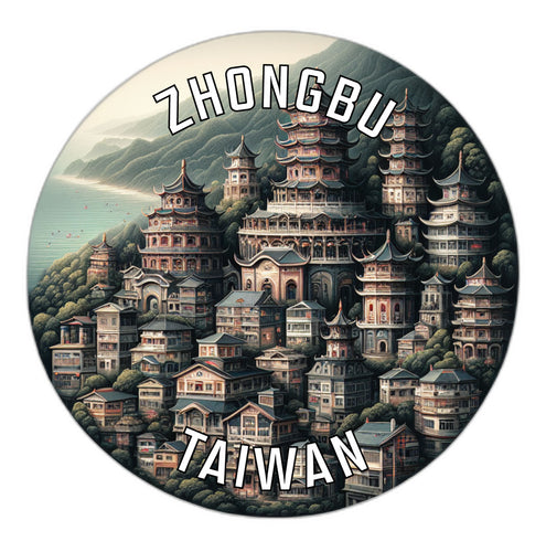 Zhongbu Taiwan Souvenir Vinyl Decal Sticker 2-Inch