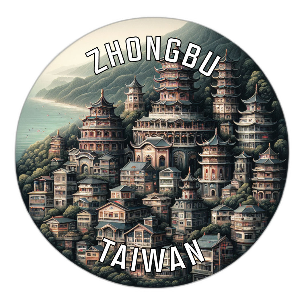 Zhongbu Taiwan Souvenir Vinyl Decal Sticker 2-Inch