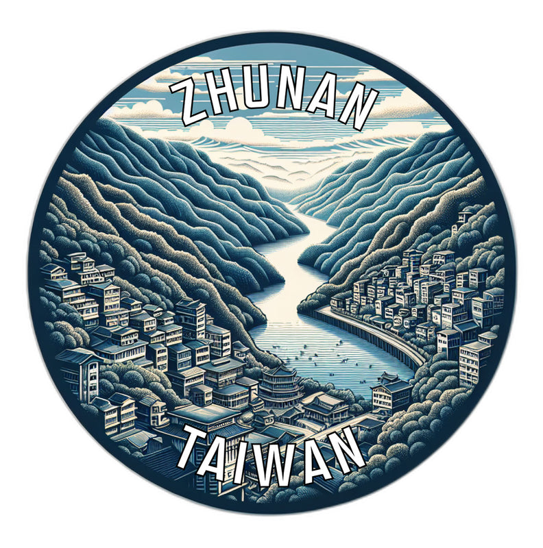 Zhunan Taiwan Souvenir Die Cut Flat Magnet 2-Inch