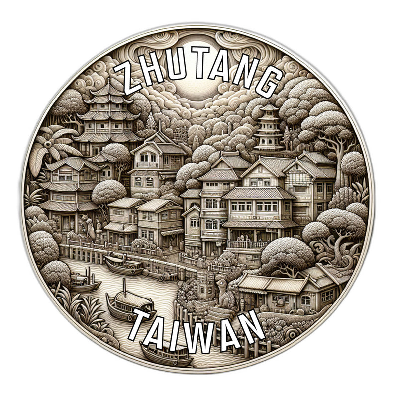 Zhutang Taiwan Souvenir Die Cut Flat Magnet 6-Inch