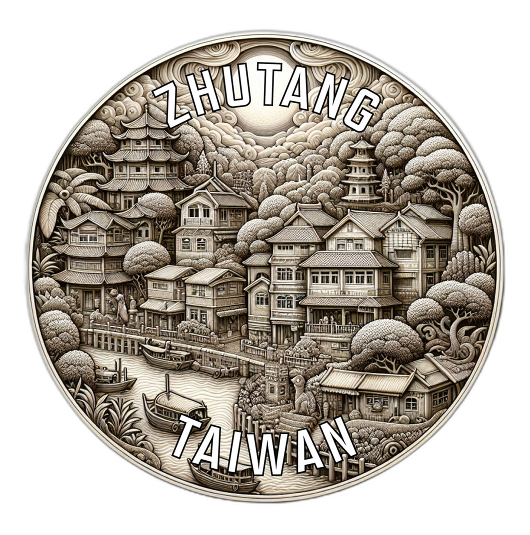 Zhutang Taiwan Souvenir Vinyl Decal Sticker 6-Inch