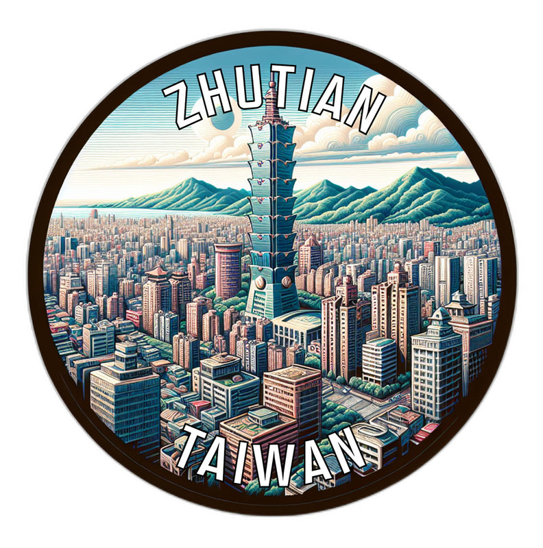 Zhutian Taiwan Souvenir Die Cut Flat Magnet 2-Inch