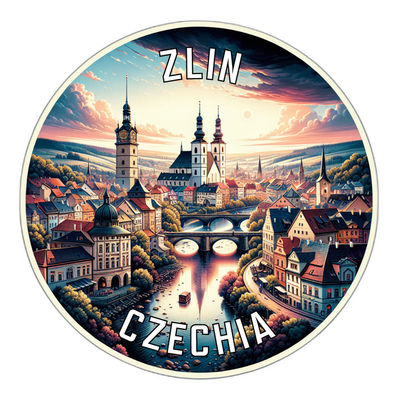 Zlin Czechia Souvenir Die Cut Flat Magnet 2-Inch