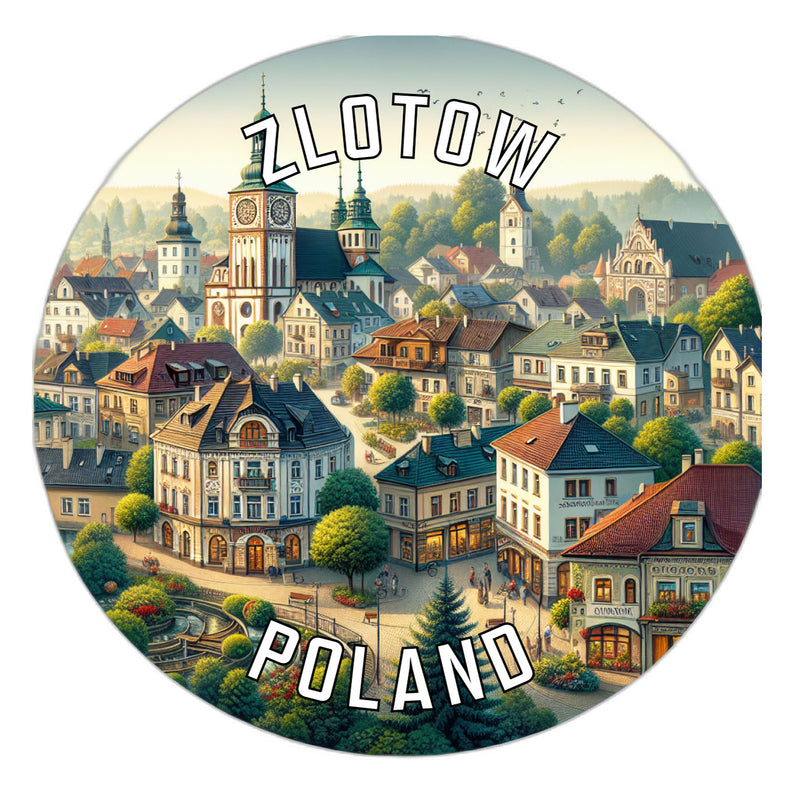 Zlotow Poland Souvenir Die Cut Flat Magnet 6-Inch