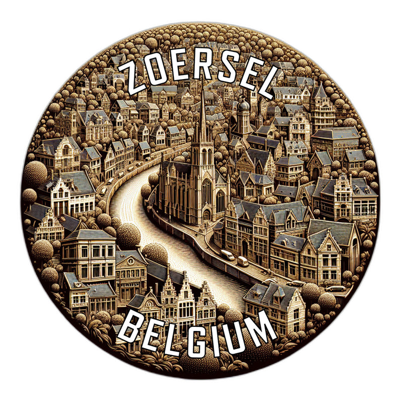 Zoersel Belgium Souvenir Die Cut Flat Magnet 2-Inch