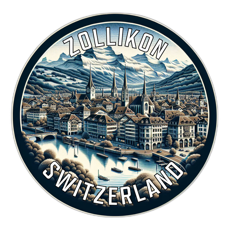 Zollikon Switzerland Souvenir Die Cut Flat Magnet 2-Inch
