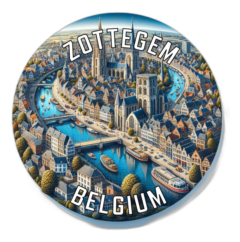 Zottegem Belgium Souvenir Die Cut Flat Magnet 2-Inch