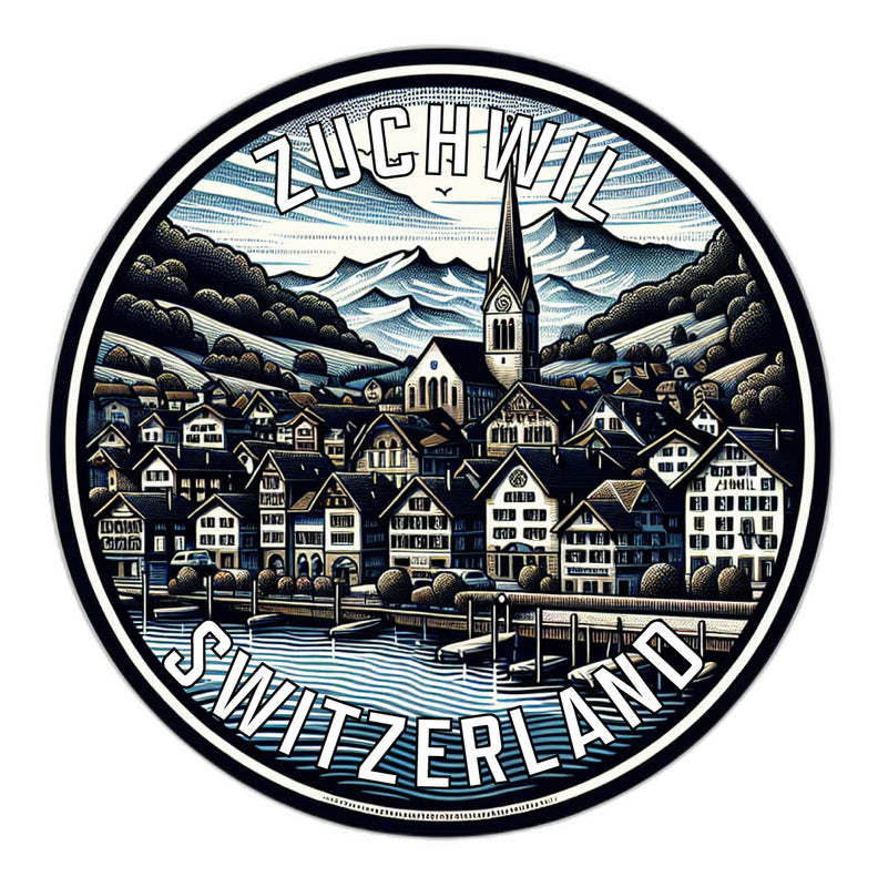 Zuchwil Switzerland Souvenir Die Cut Flat Magnet 6-Inch
