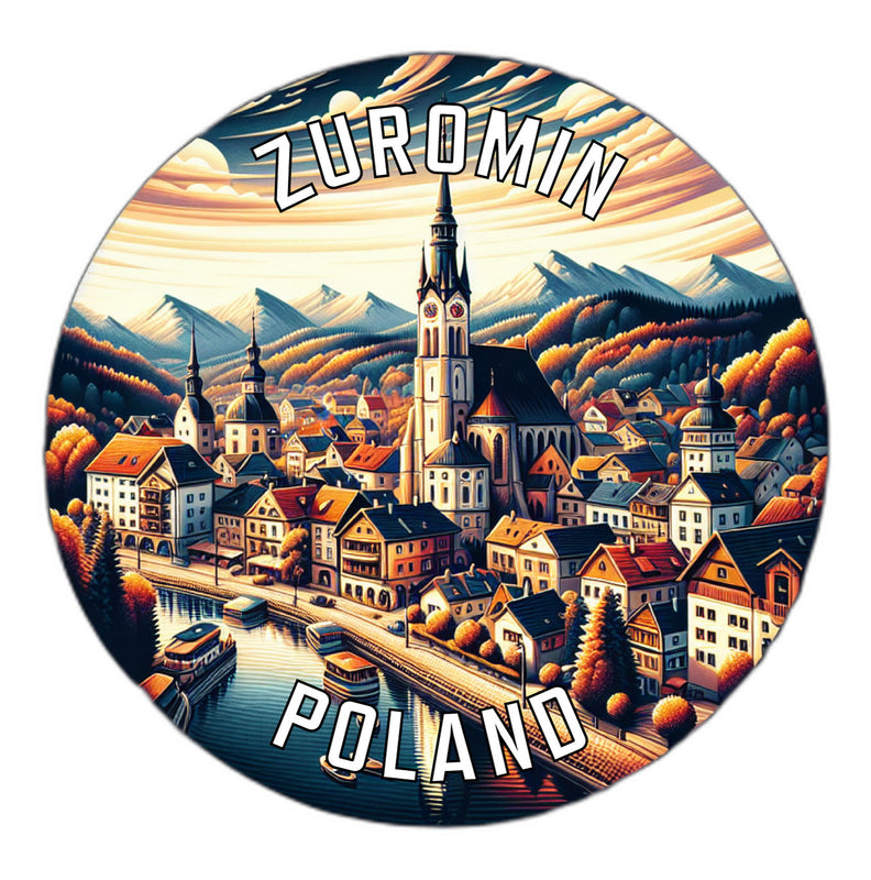 Zuromin Poland Souvenir Die Cut Flat Magnet 2-Inch