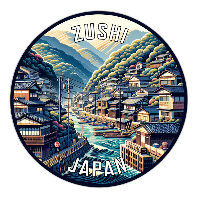 Zushi Japan Souvenir Die Cut Flat Magnet 2-Inch