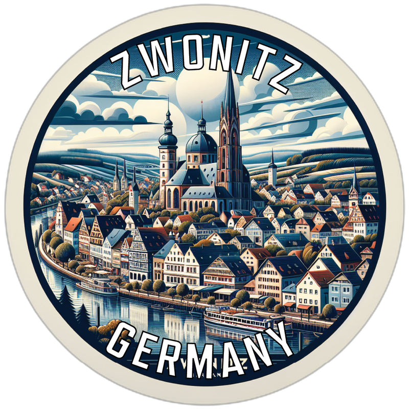 Zwonitz Germany Souvenir Die Cut Flat Magnet 6-Inch