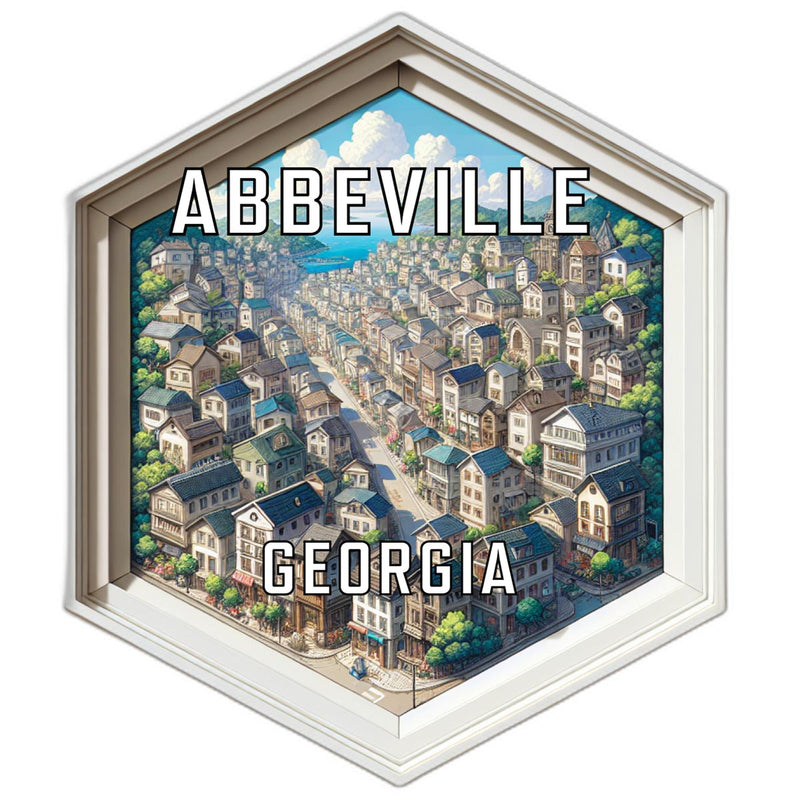 Abbeville Georgia Souvenir Travel Destination Die Cut Hexagon Fridge Magnet 2-Inch