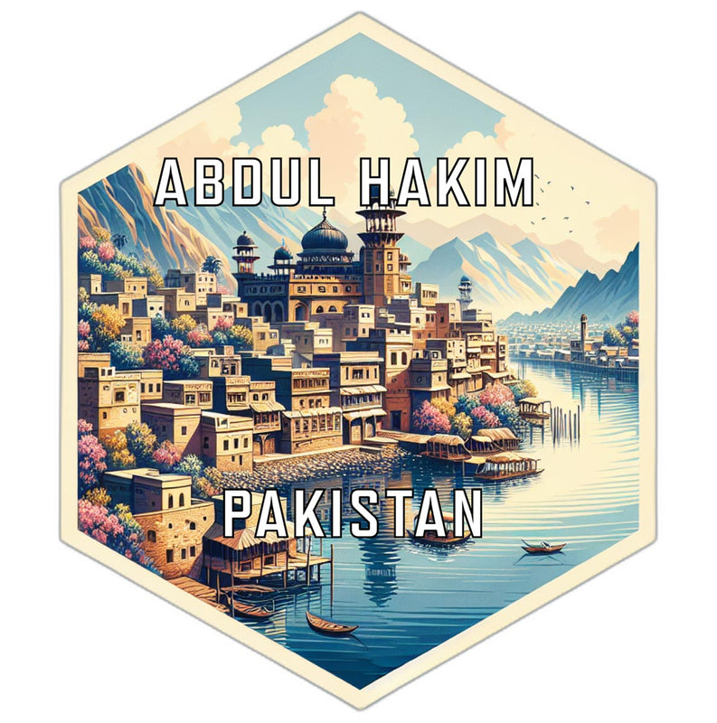 Abdul Hakim Pakistan Souvenir Travel Destination Die Cut Hexagon Fridge Magnet 2-Inch
