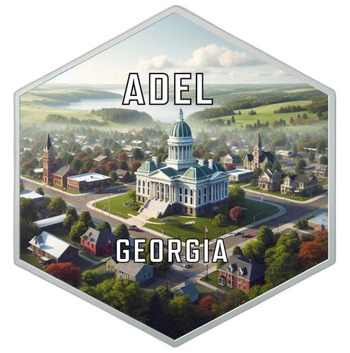 Adel Georgia Souvenir Travel Destination Die Cut Hexagon Fridge Magnet 2-Inch