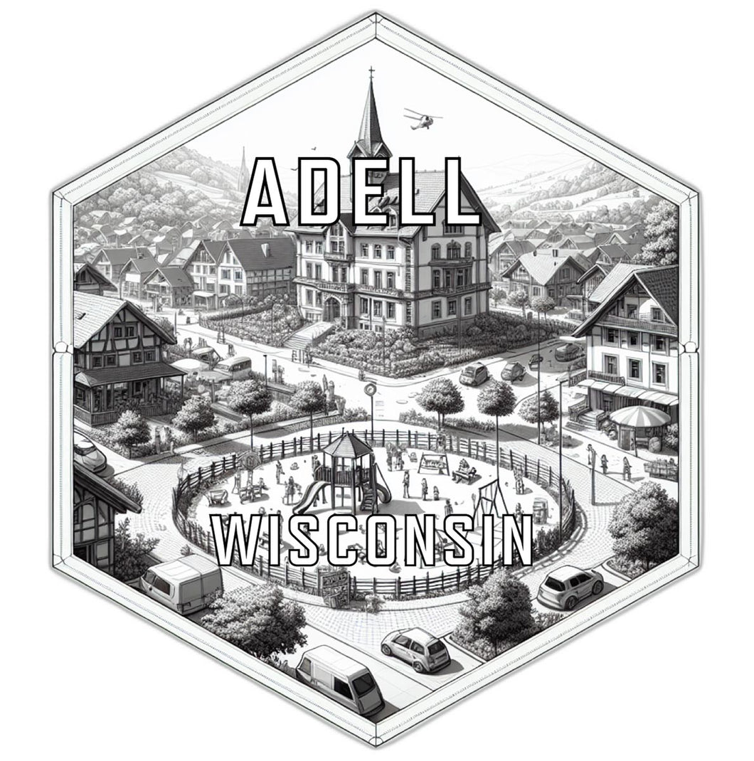 Adell Wisconsin Travel Destination Souvenir Vinyl Decal Sticker 2-Inch