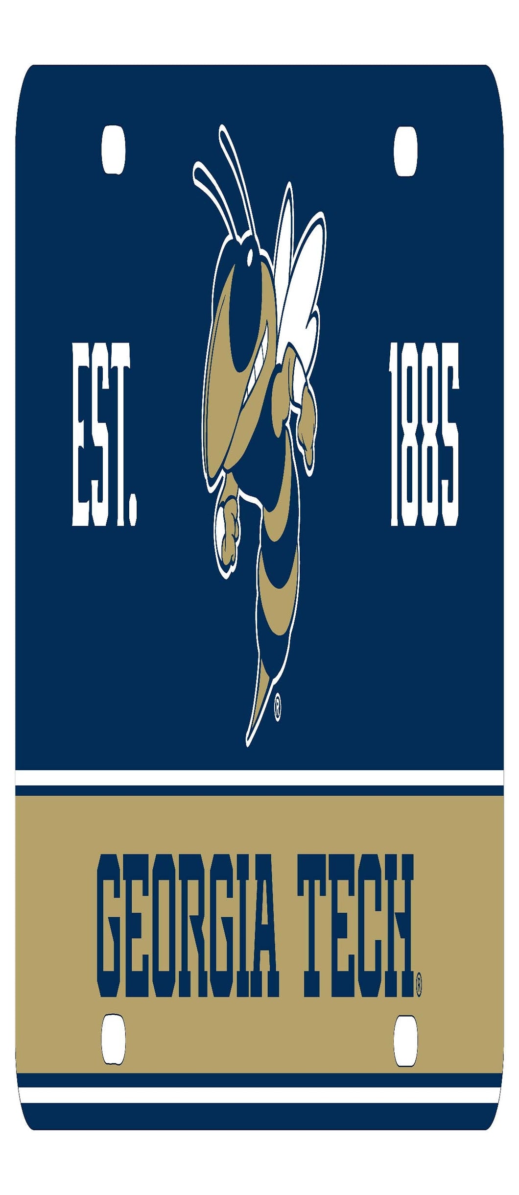 NCAA Georgia Tech Yellow Jackets Metal License Plate - Lightweight, Sturdy & Versatile