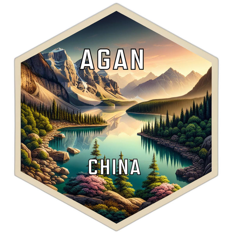 Agan China Souvenir Travel Destination Die Cut Hexagon Fridge Magnet 2-Inch
