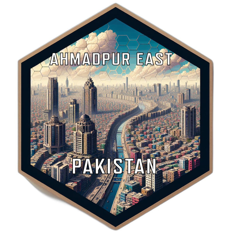 Ahmadpur East Pakistan Souvenir Travel Destination Die Cut Hexagon Fridge Magnet 2-Inch