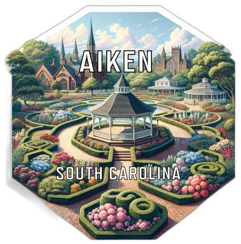 Aiken South Carolina Souvenir Travel Destination Die Cut Hexagon Fridge Magnet 2-Inch