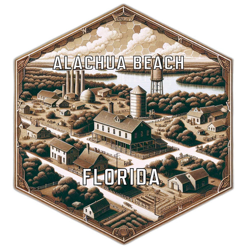 Alachua Beach Florida Souvenir Travel Destination Die Cut Hexagon Fridge Magnet 2-Inch
