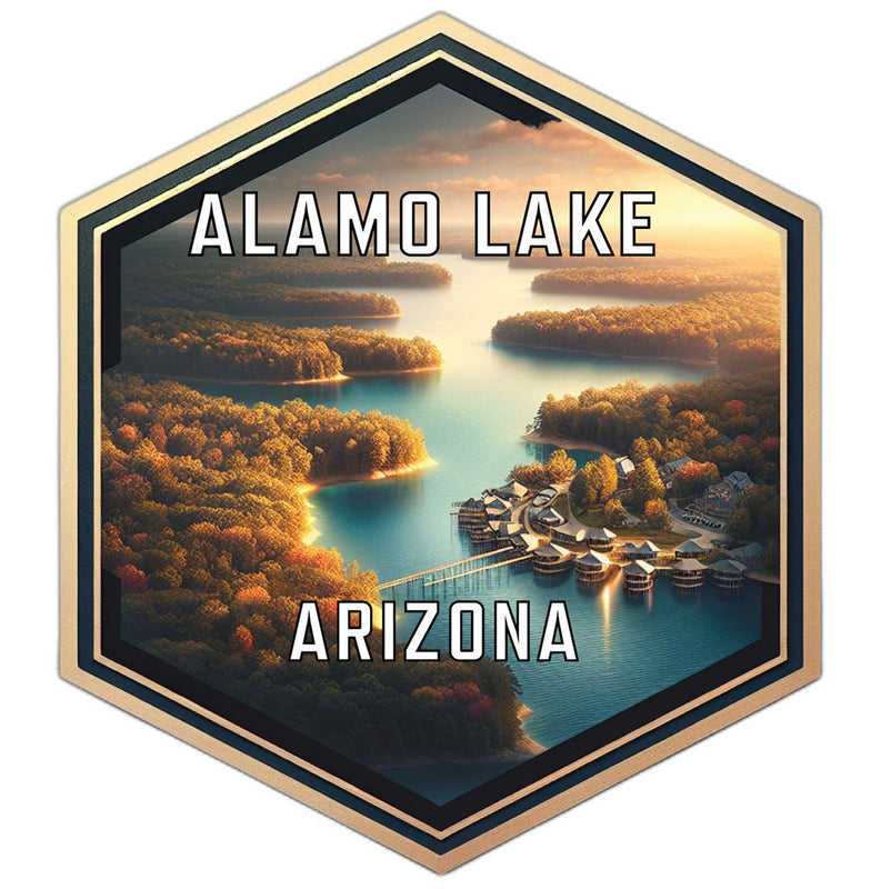 Alamo Lake Arizona Souvenir Travel Destination Die Cut Hexagon Fridge Magnet 6-Inch