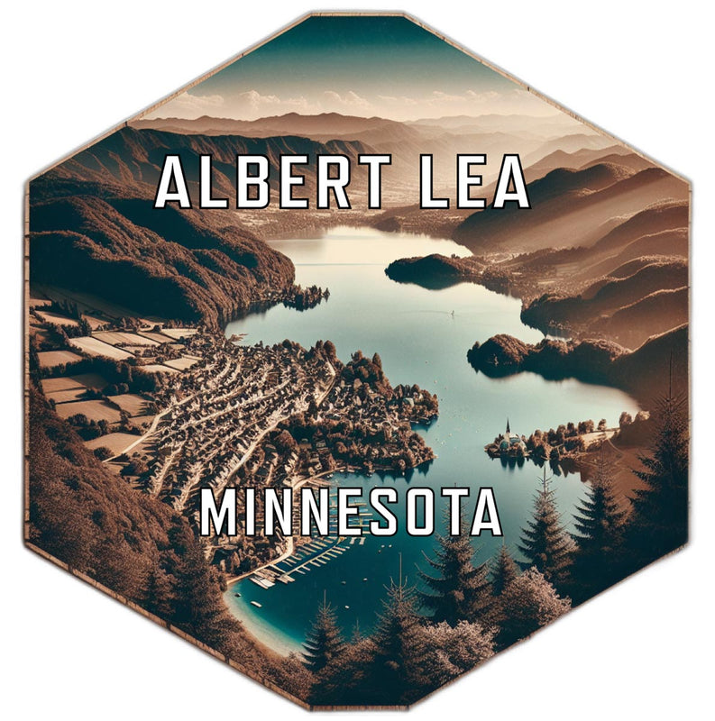 Albert Lea Minnesota Souvenir Travel Destination Die Cut Hexagon Fridge Magnet 6-Inch