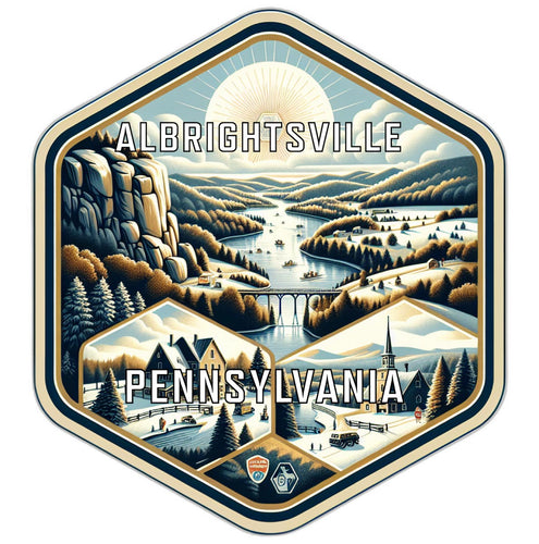 Albrightsville Pennsylvania Souvenir Travel Destination Die Cut Hexagon Fridge Magnet 2-Inch